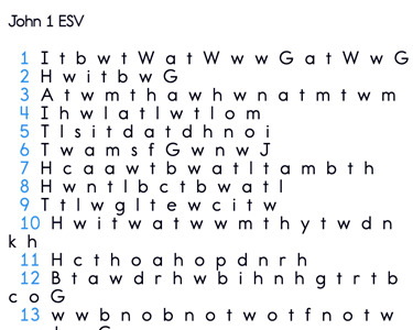 Bible memorization DittoSheet example