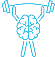 Brain lifting weights - representing student learning growth